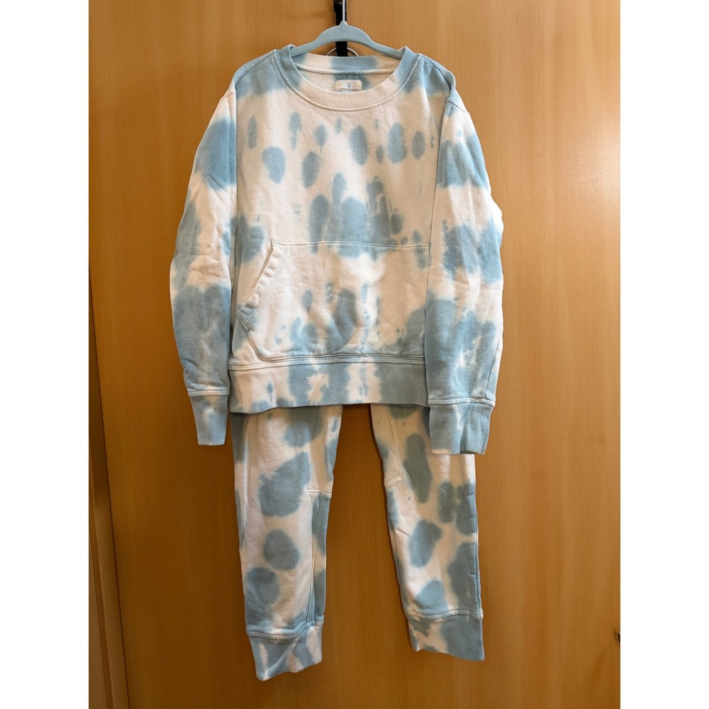 Crewcuts Boys Blue White Tie Dye Sweatshirt and Joggers Set Size M 8-9